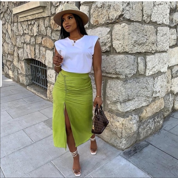 GATHERED MIDI SKIRT TRF - Picture 10 of 14